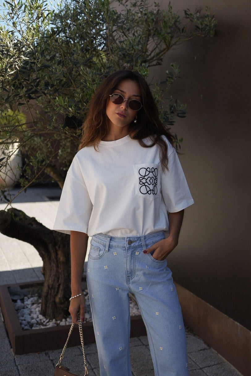 Symmetrical Lattice Pocket Tee
