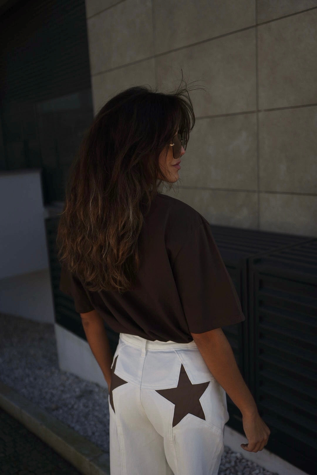 Brown Crochet Pocket Essential Tee