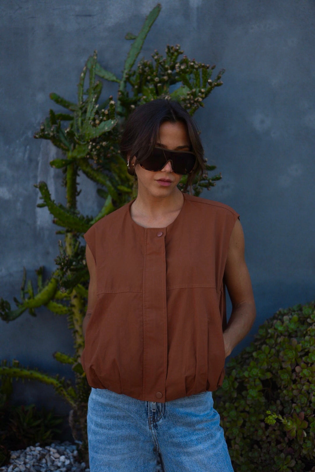 Brown Bubble Vest